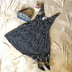Black with white polka dot dress